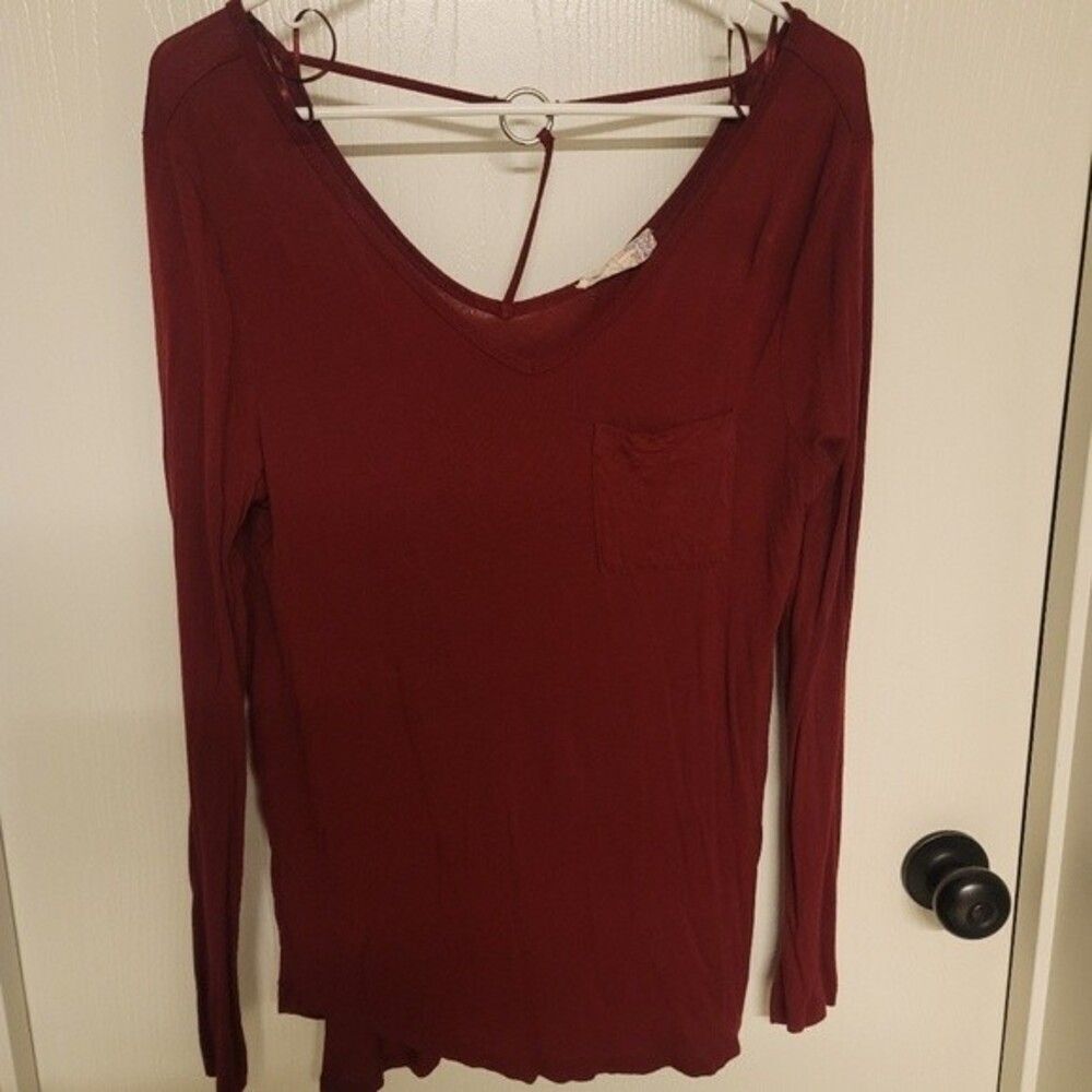 ~ Womens red long sleeve shirt - size M